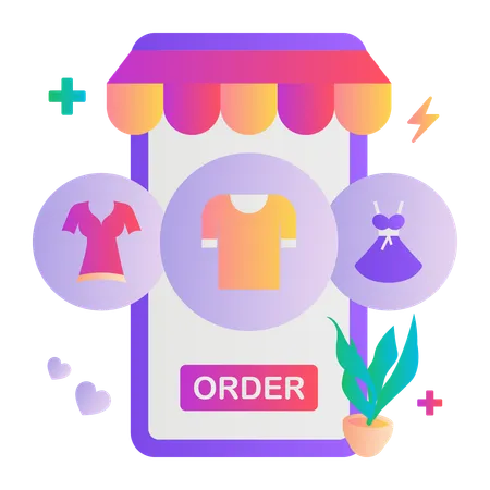 Pedido de compras on-line  Ilustração