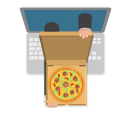 Pedido de pizza en línea  Ilustración