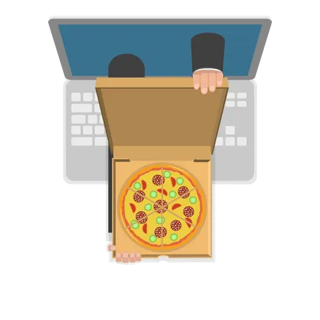 Pedido de pizza en línea  Ilustración