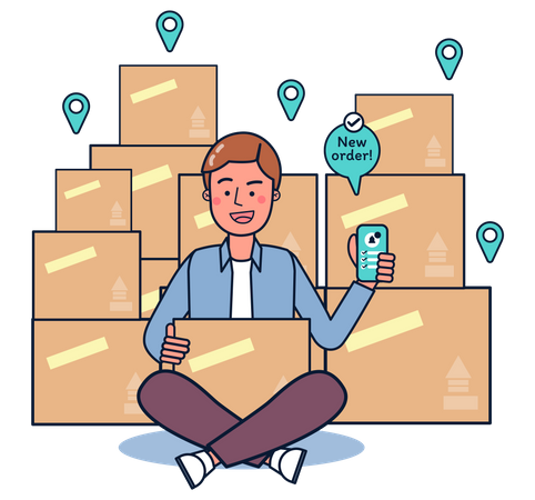 Pedido on-line pronto para entrega  Illustration