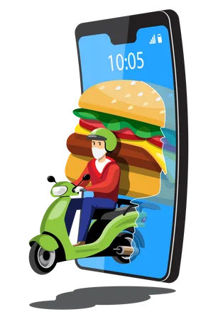 Pedido de fast food on-line  Ilustração