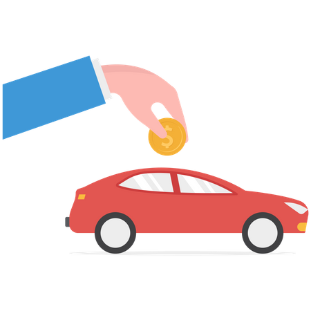 Pedir dinero prestado para comprar un auto nuevo  Ilustración