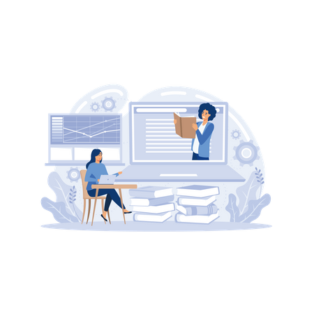 Peer-level web meeting  Illustration