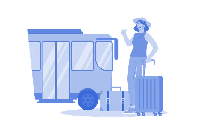 Pegue trem ou ônibus para chegar às atrações turísticas  Ilustração