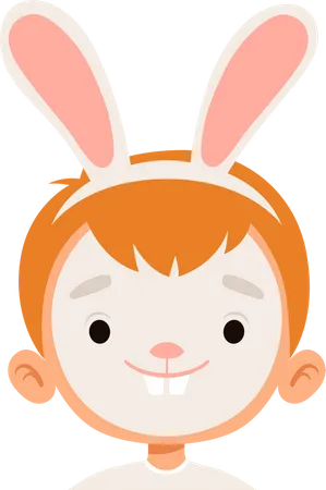 Peinture de visage de lapin sur le visage des enfants  Illustration