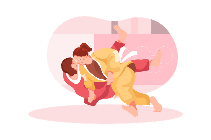 Pelea de judo  Ilustración