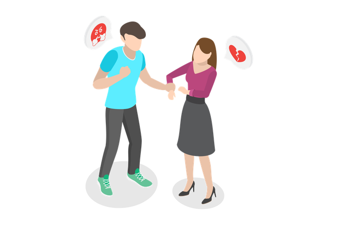 Pelea de pareja y malentendidos  Ilustración