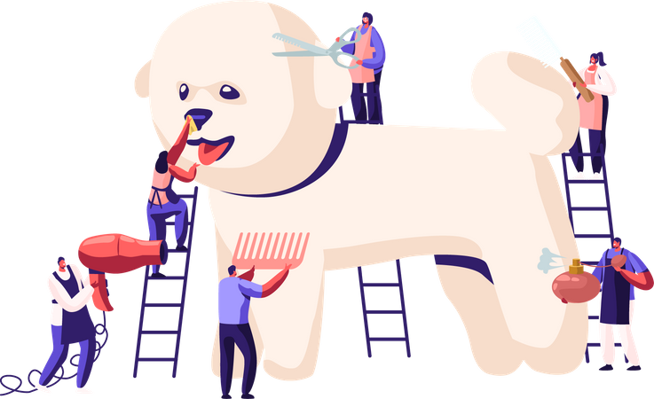 Peluquería para mascotas  Ilustración