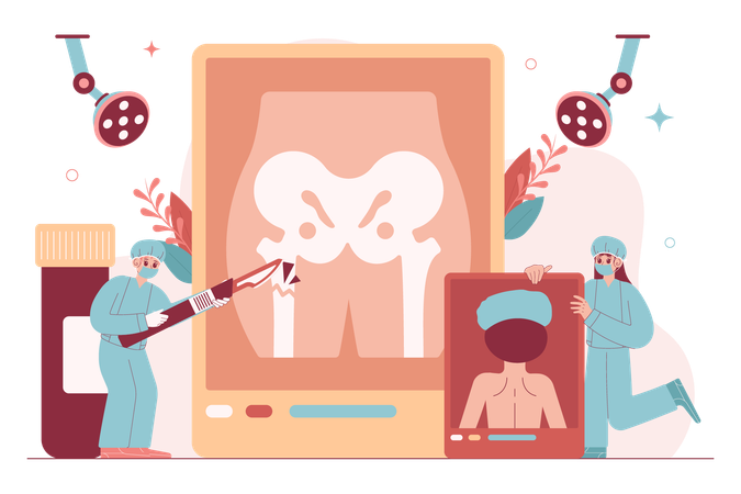 Pelvic Surgery done by surgeon  Illustration