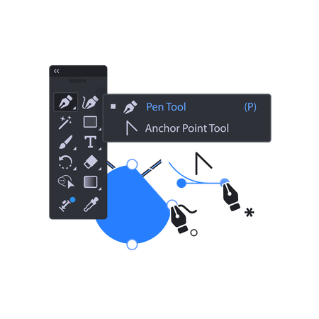 Pen and Anchor Point Tool  Illustration