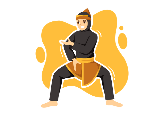 Jugador de Pencak Silat  Ilustración