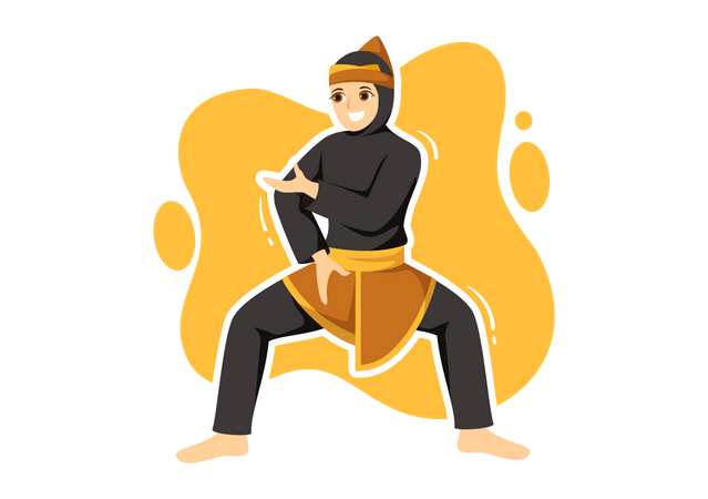 Pencak Silat player  イラスト