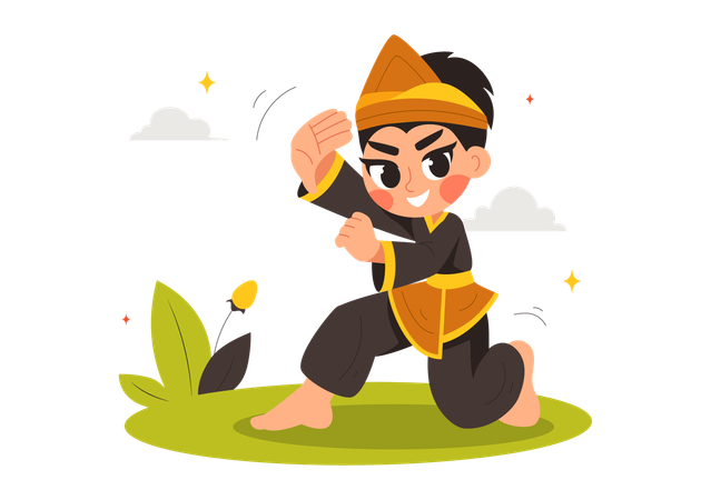 Pencak Silat Sport Illustration  Illustration