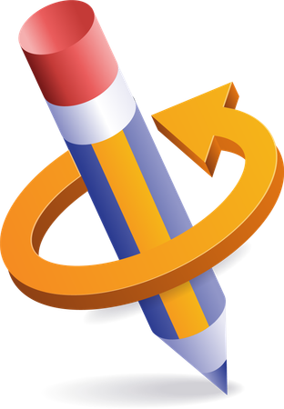 Pencil rotation symbol  Illustration
