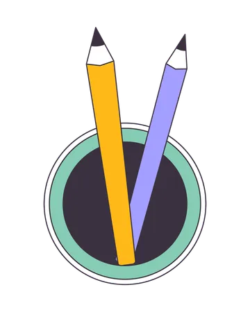 Pencils organizer top view  Illustration