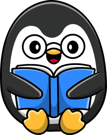 Penguin Reading Book  일러스트레이션