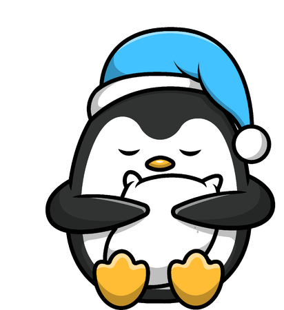 Penguin Sleeping Hug Pillow  Illustration