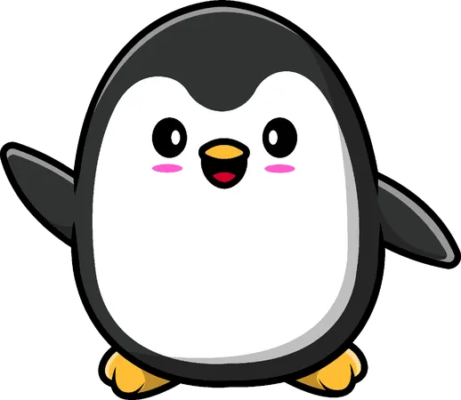 Hand draw cartoon cute winter penguin and seal Vector Image