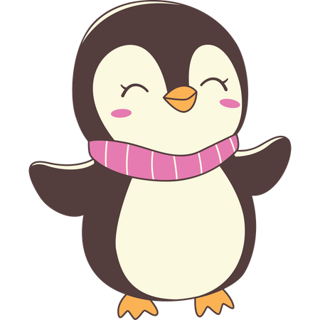Penguin Wearing Scraf  Illustration