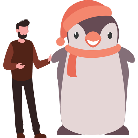 Penguins feels cold  Illustration