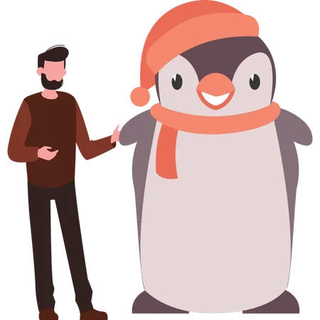 Penguins feels cold  Illustration