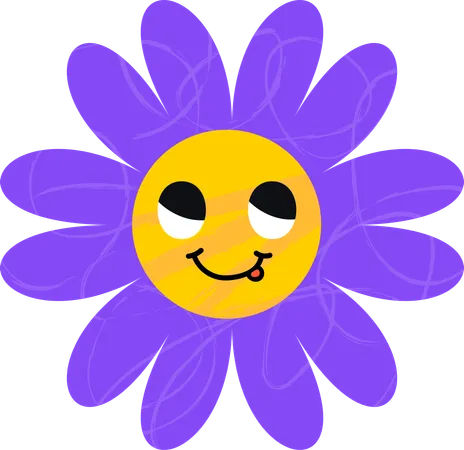 Emoji de flor de pensamiento  Ilustración