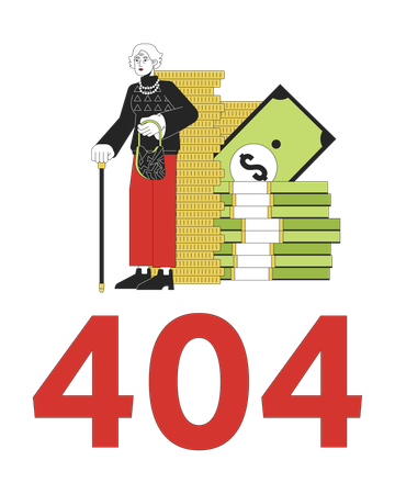 Pension savings error 404 flash message  Illustration