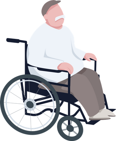 Pensioner in wheelchair  Illustration