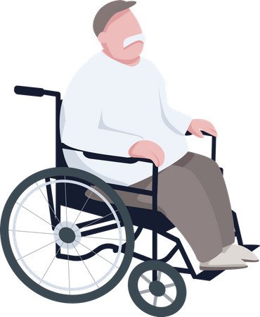 Pensionista en silla de ruedas  Ilustración