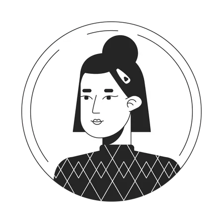 Penteado moderno menina asiática  Ilustração