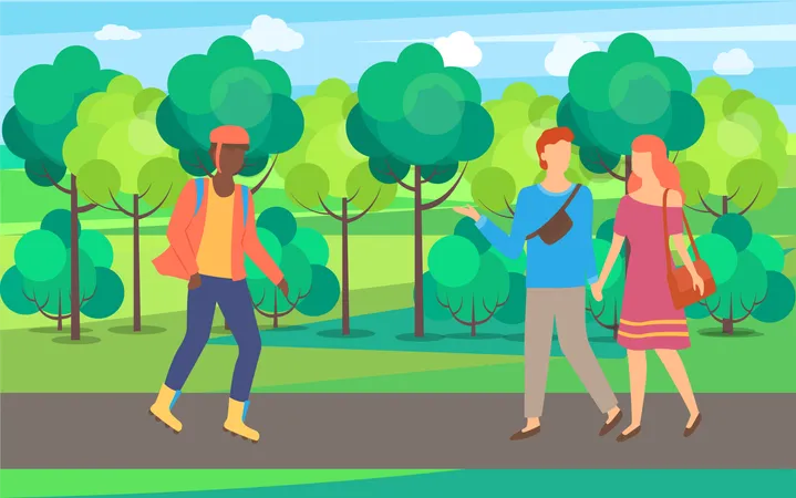 People activity in park  Illustration