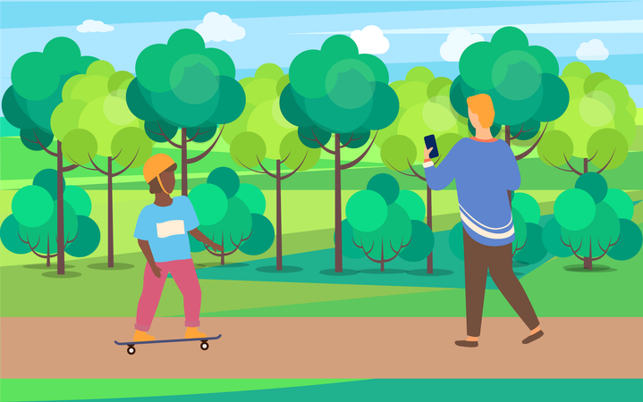 People activity in park  Illustration