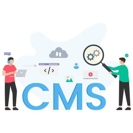 CMS を分析する人々  イラスト