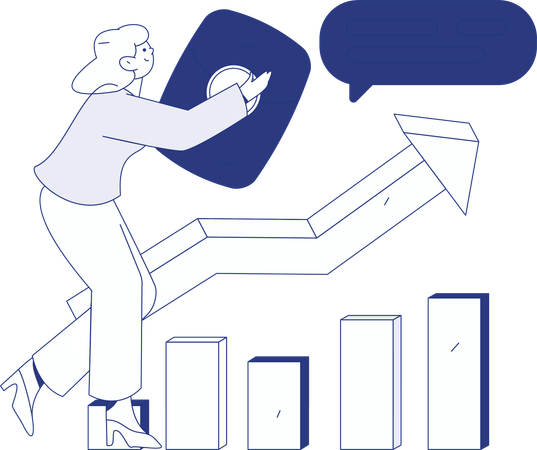 People analyze growth report  Illustration
