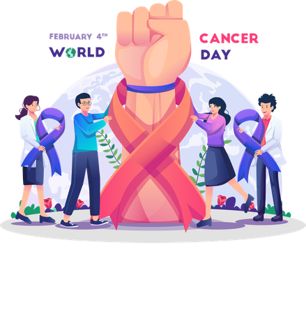 People and doctor flight for cancer Illustration