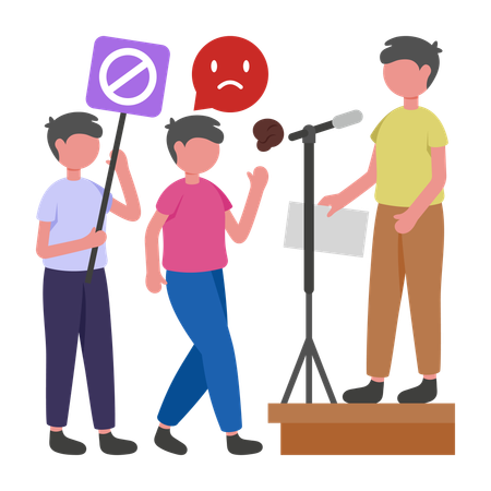 People Angry on Politician  Illustration