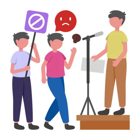 People Angry on Politician  Illustration