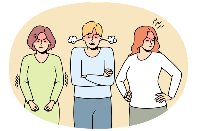 People angry to each other  Illustration