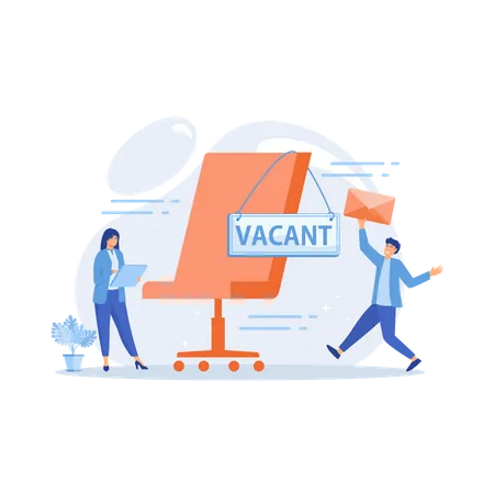 People applying for vacant job Illustration