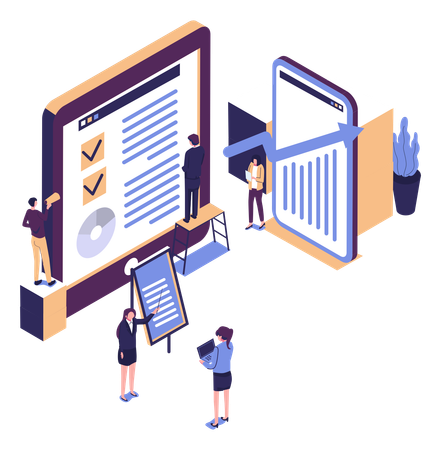 People Are Building Business On Internet.  Illustration