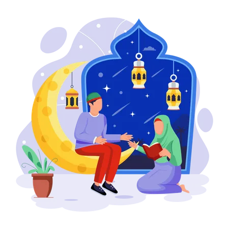 Heres A Flat Illustration Of Ramadan Night Illustration