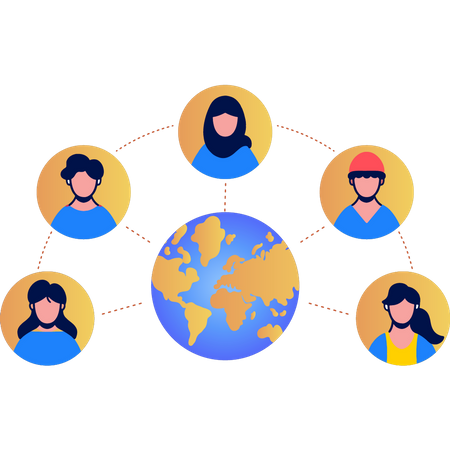 People are connected worldwide  Illustration