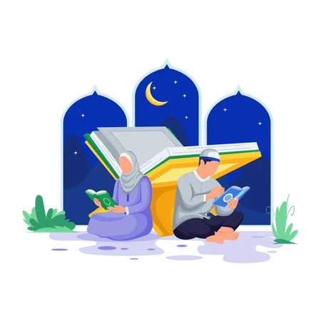 Easy To Edit Flat Illustration Of Quran Studies Illustration