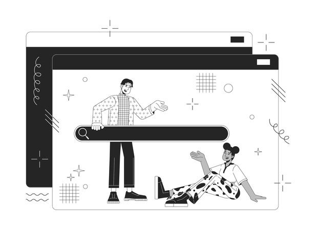 People are doing web surfing  Illustration