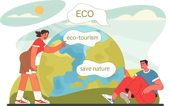People are encouraging eco-tourism  Illustration