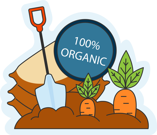 People are growing organic vegetables  Illustration