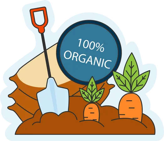 People are growing organic vegetables  Illustration