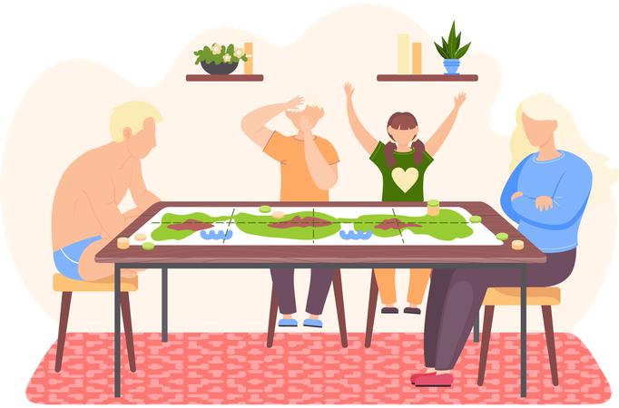 People are playing board game  Illustration