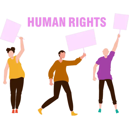People are protesting for human rights  Illustration