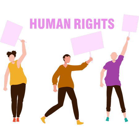 People are protesting for human rights  Illustration